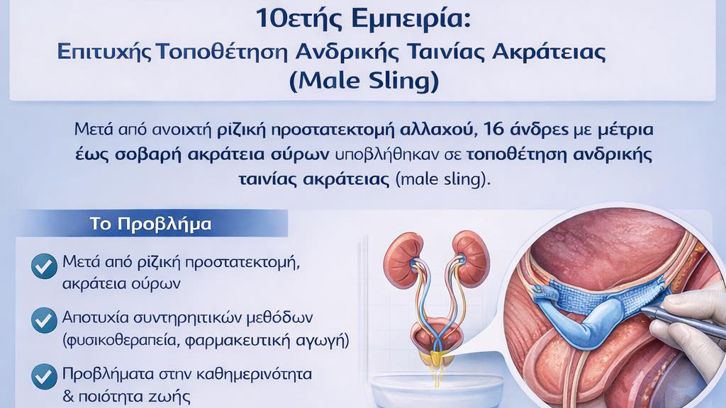 10ετής Εμπειρία: Επιτυχής Τοποθέτηση Ανδρικής Ταινίας Ακράτειας (Male Sling)